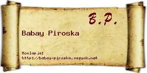 Babay Piroska névjegykártya