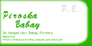 piroska babay business card